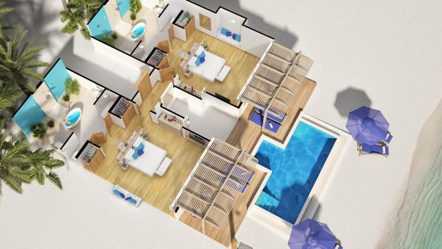 Two Bedroom Family Beach Villa With Pool