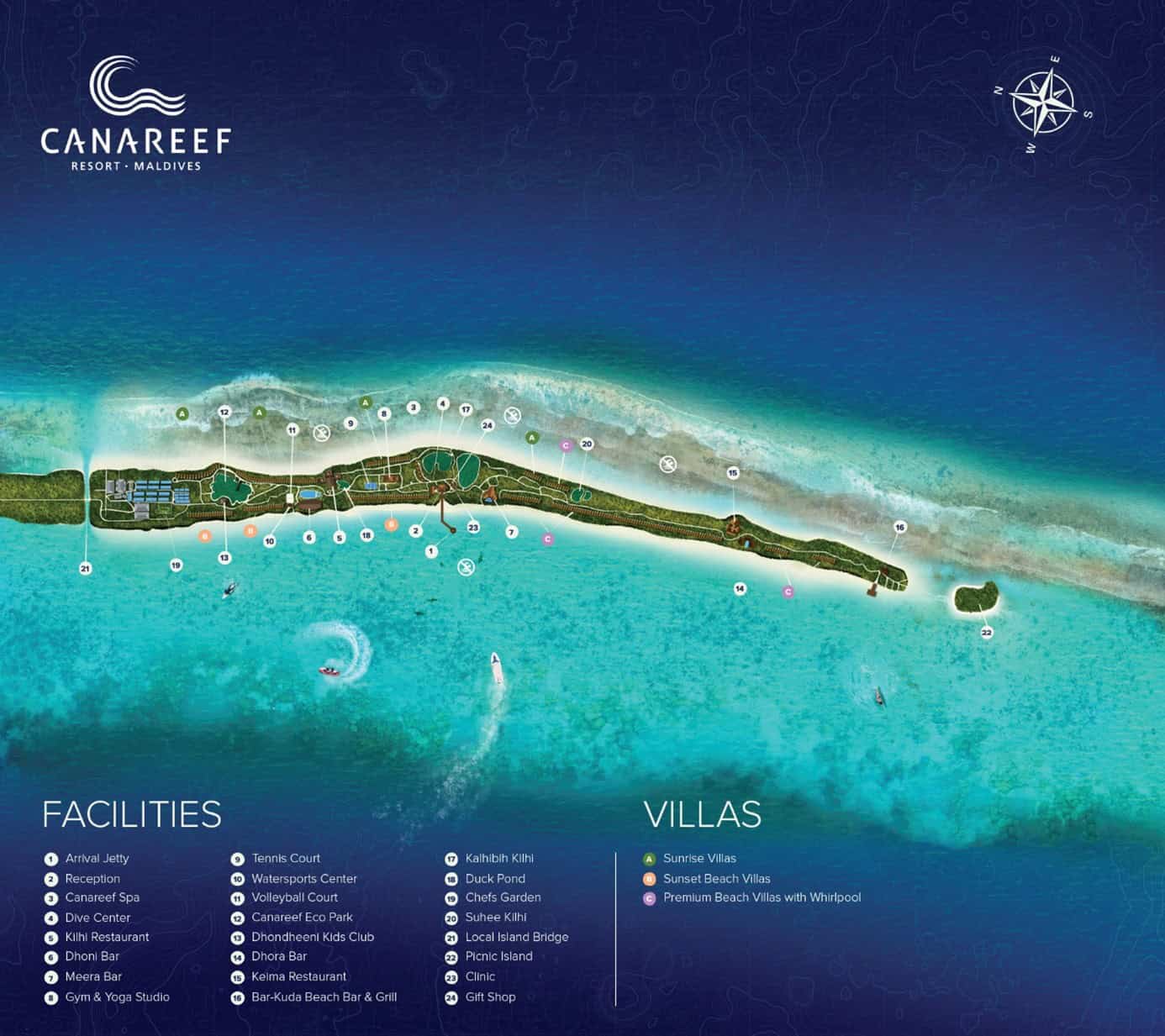 Canareef Resort Map