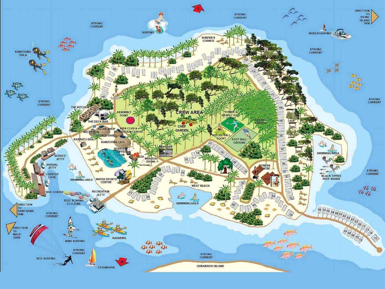 Holiday Inn Resort Kandooma Maldives - Map