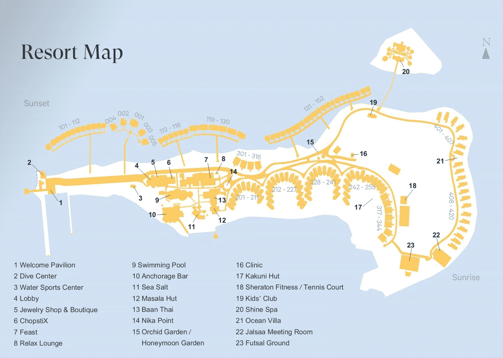 Sheraton Maldives Full Moon Resort & Spa - Map