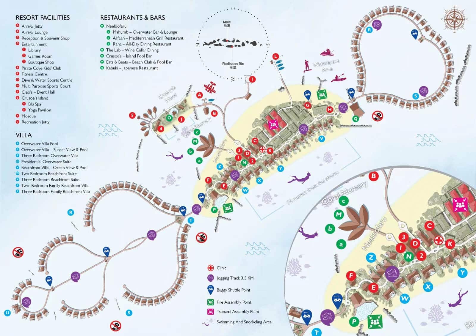 Radisson Blu Resort Maldives - Map