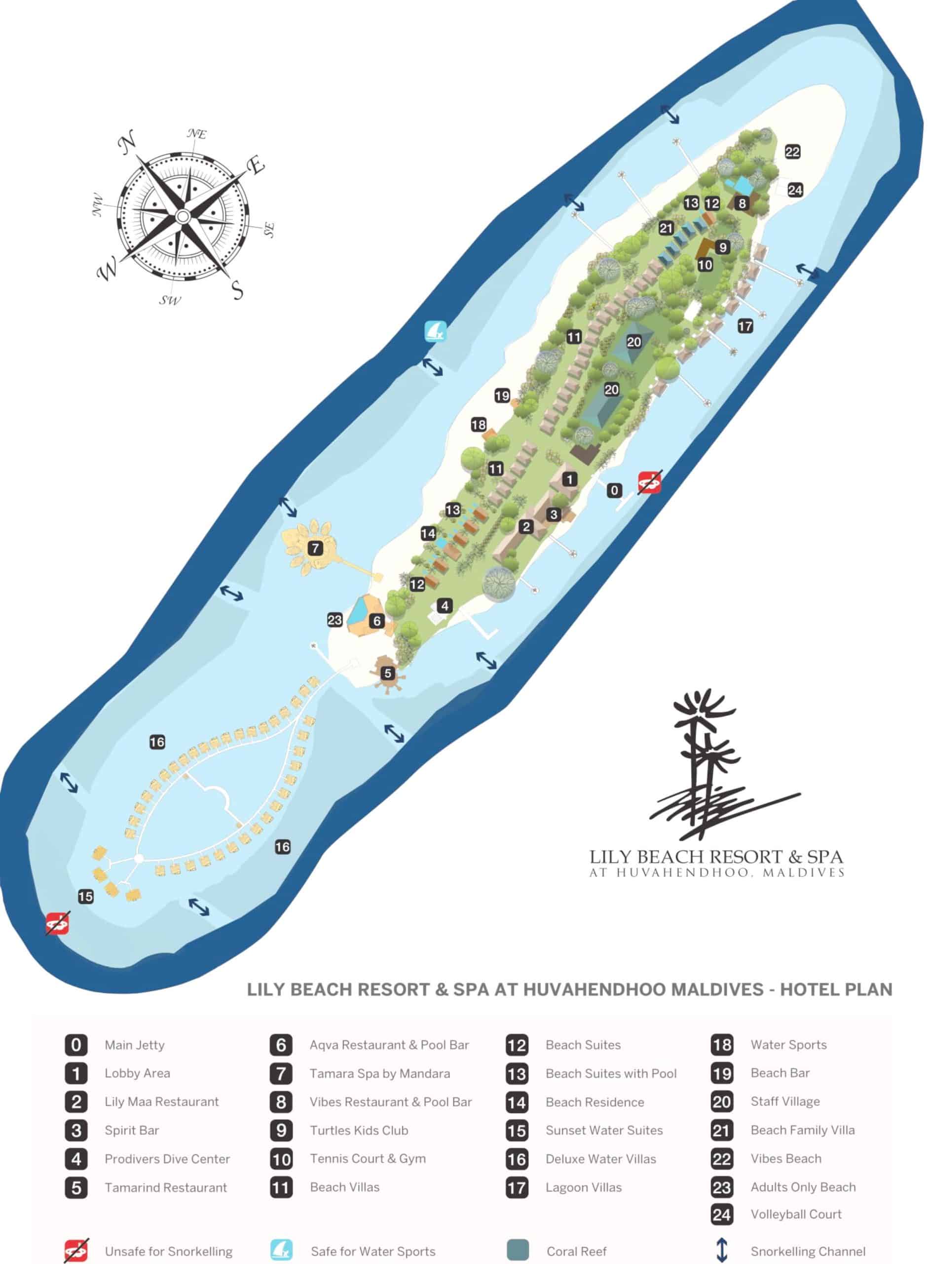 Lily Beach Resort & Spa - Map