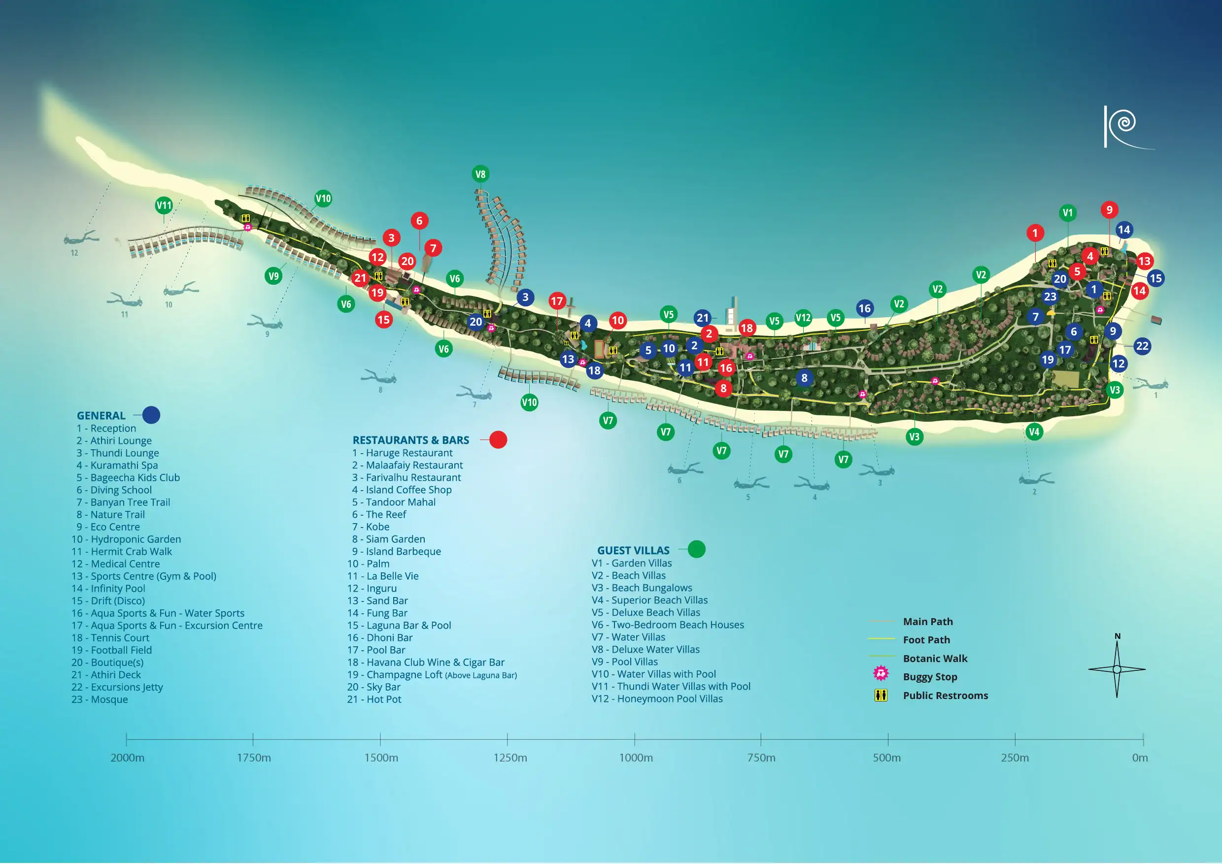 Kuramathi Island Resort - Map